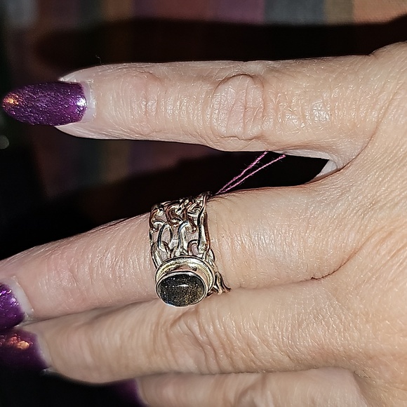 New STERLING SILVER Labradorite RING SIZE 7.5 - Picture 3 of 8